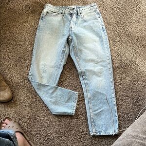 ZARA Light Blue Button-Fly Jeans